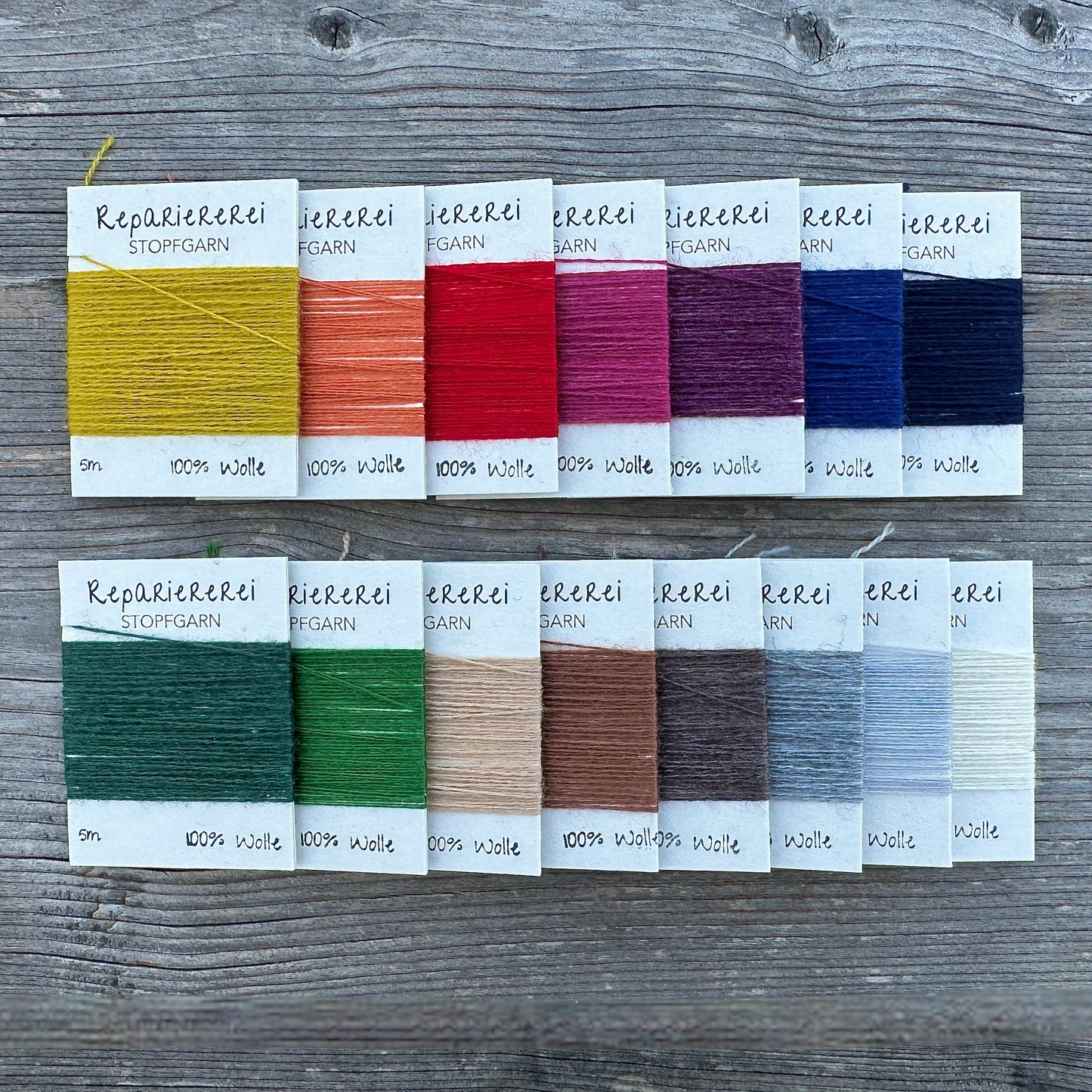 15 Farben Stopfgarn Wolle - Set 1