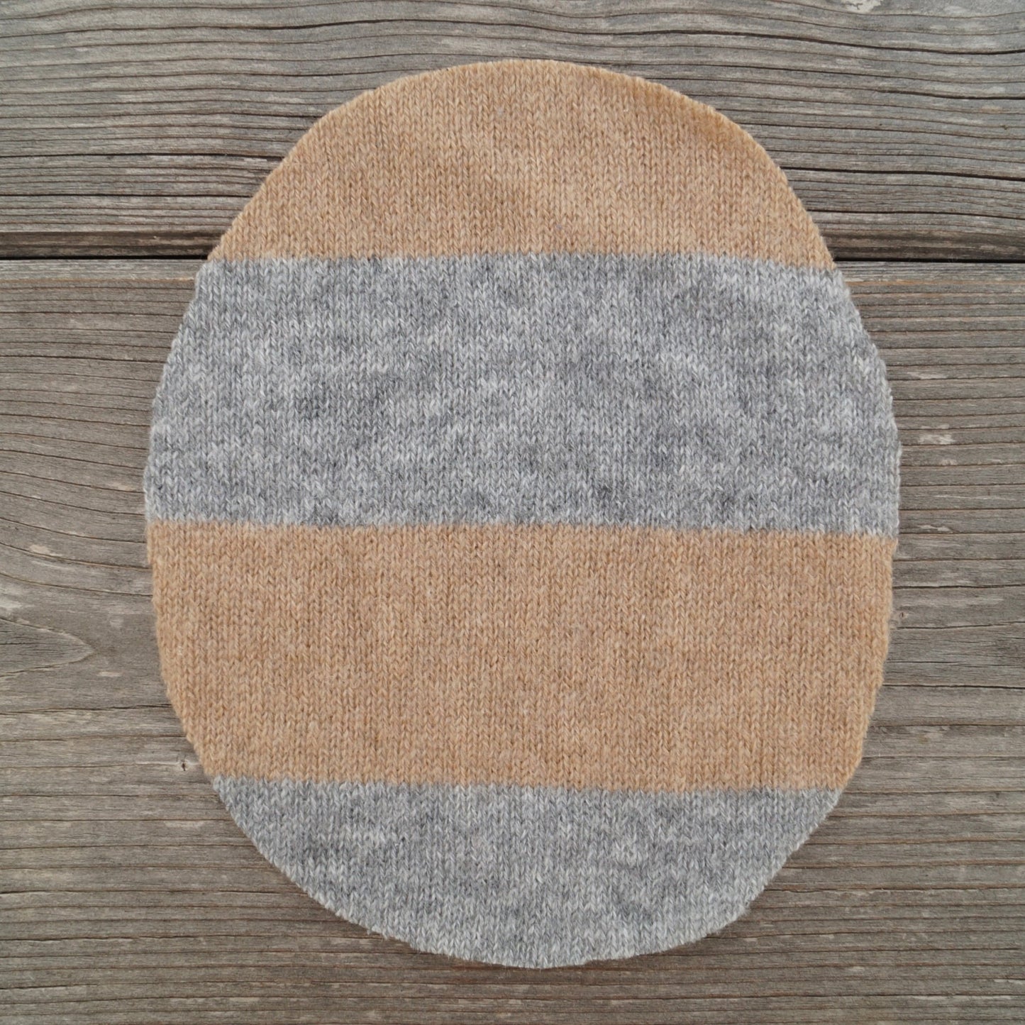 Flicken Kaschmir - Beige Grau gestreift - Repariererei