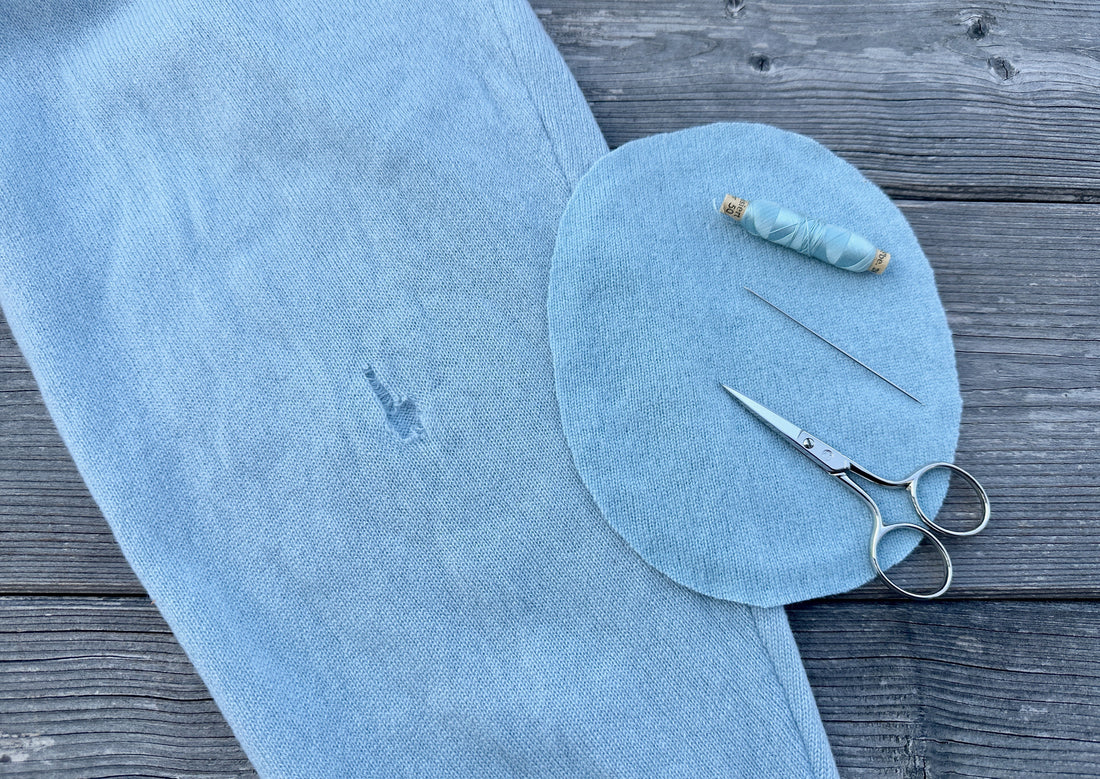 Flicken mit der Hand aufnähen - Repariererei
