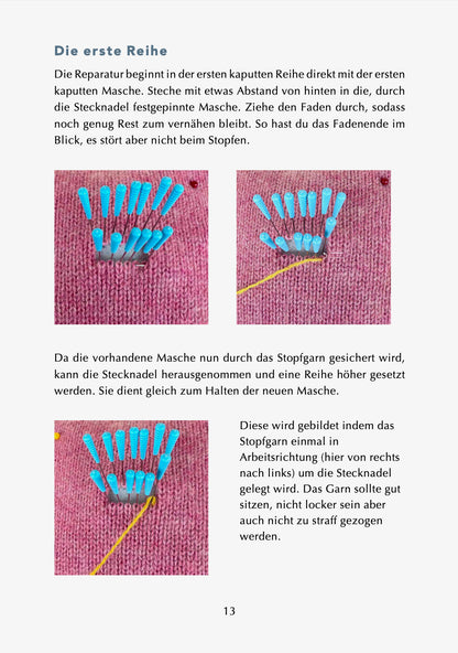 Strickbekleidung unsichtbar reparieren mit dem Maschenstich