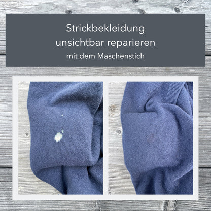 Strickbekleidung unsichtbar reparieren mit dem Maschenstich