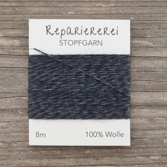 Stopfgarn Wolle #6043 Dunkelblau mit Grau