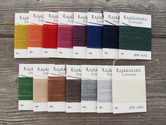 15 Farben Stopfgarn Wolle - Set 1