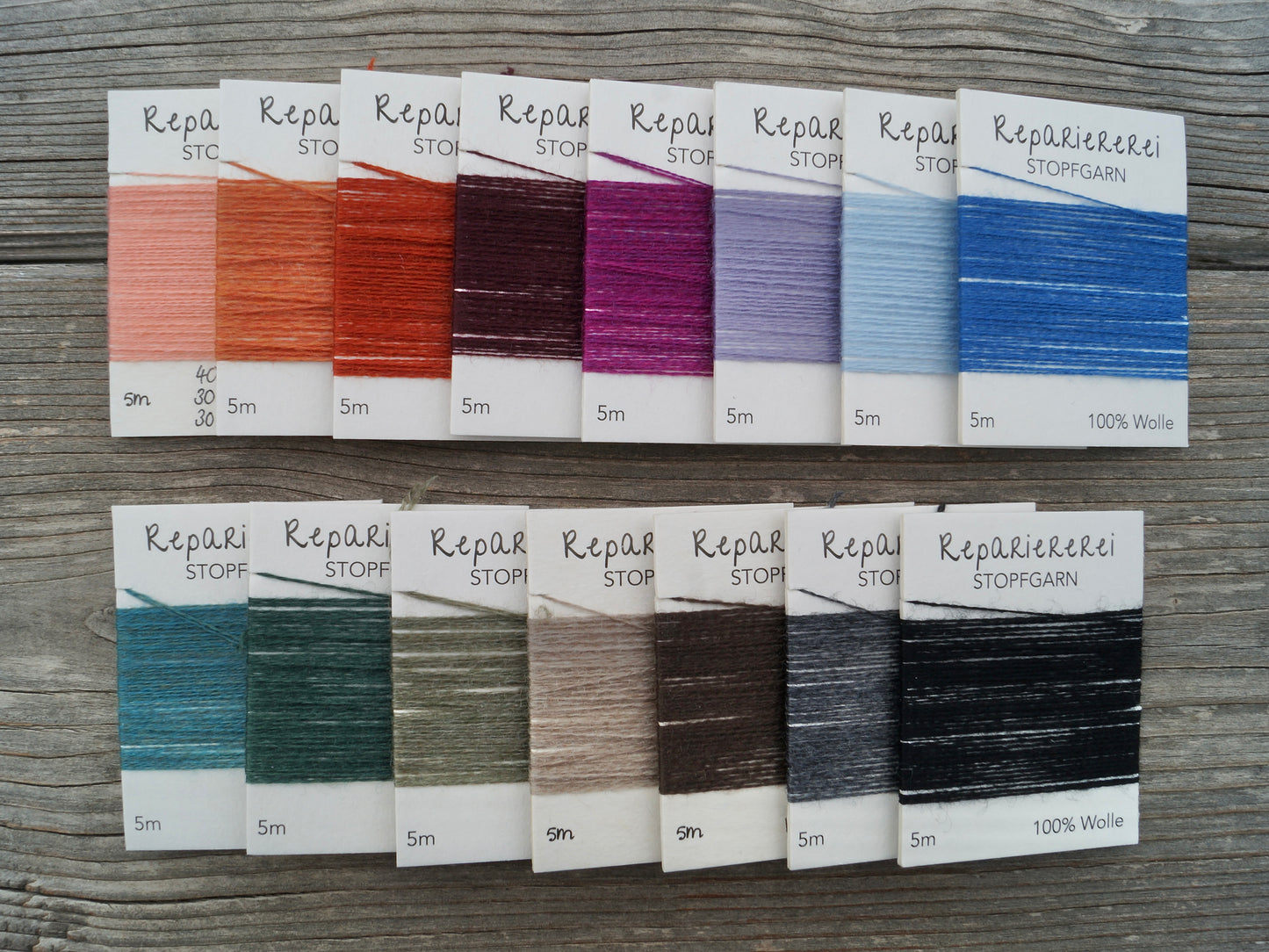 15 Farben Stopfgarn Wolle - Set 7