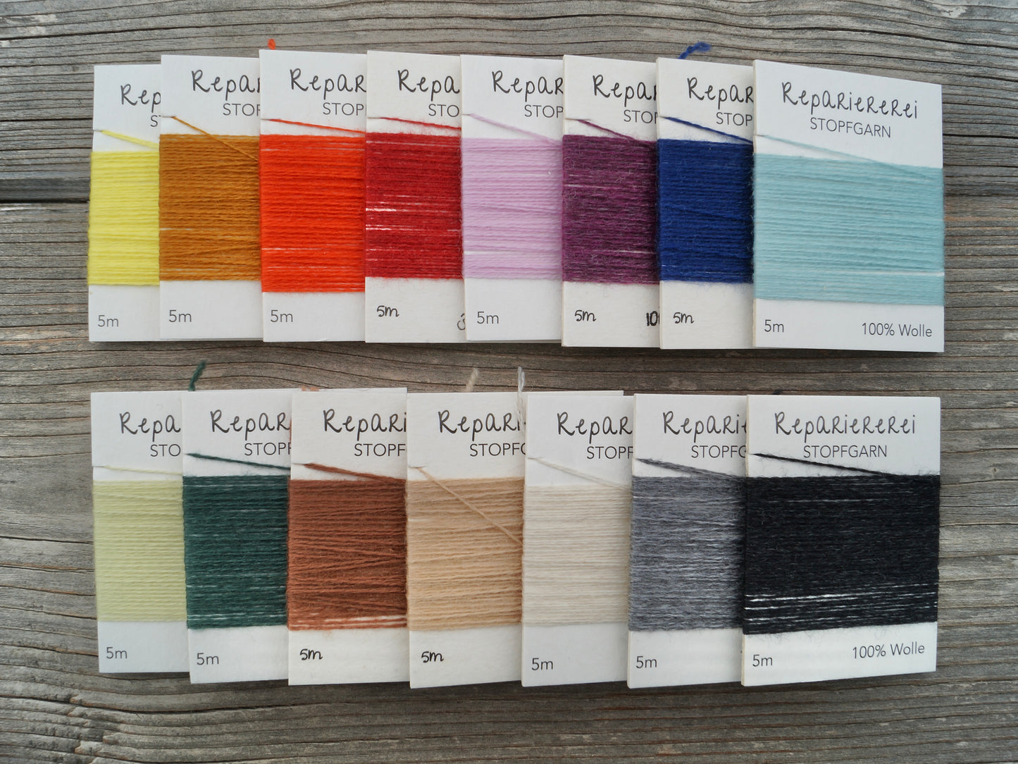 15 Farben Stopfgarn Wolle - Set 8