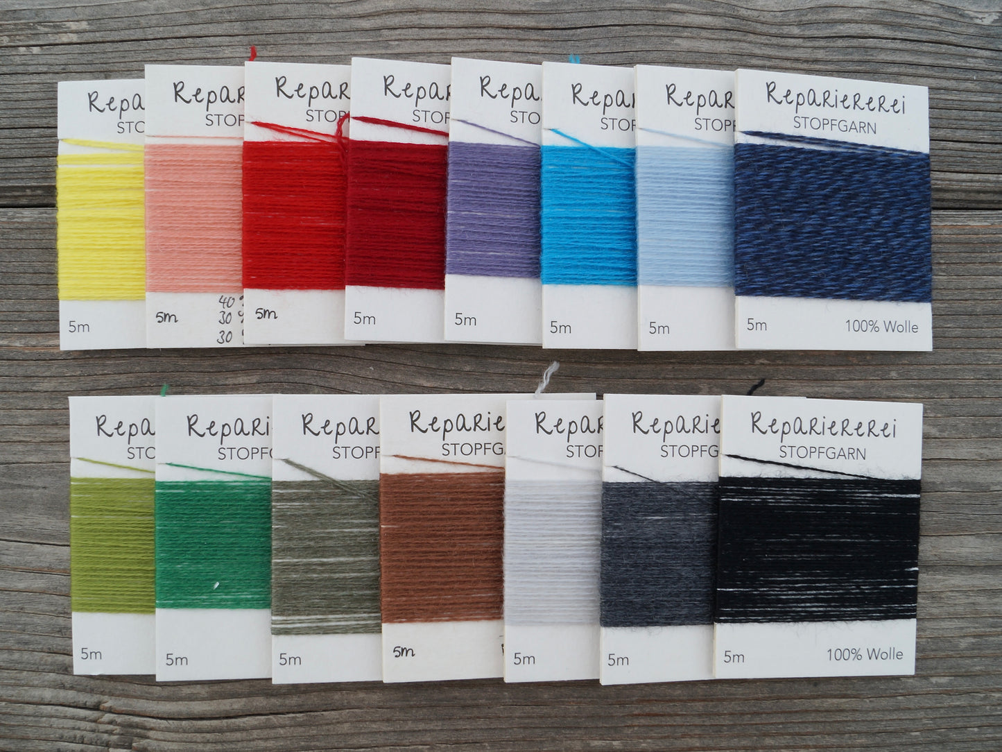 15 Farben Stopfgarn Wolle - Set 11
