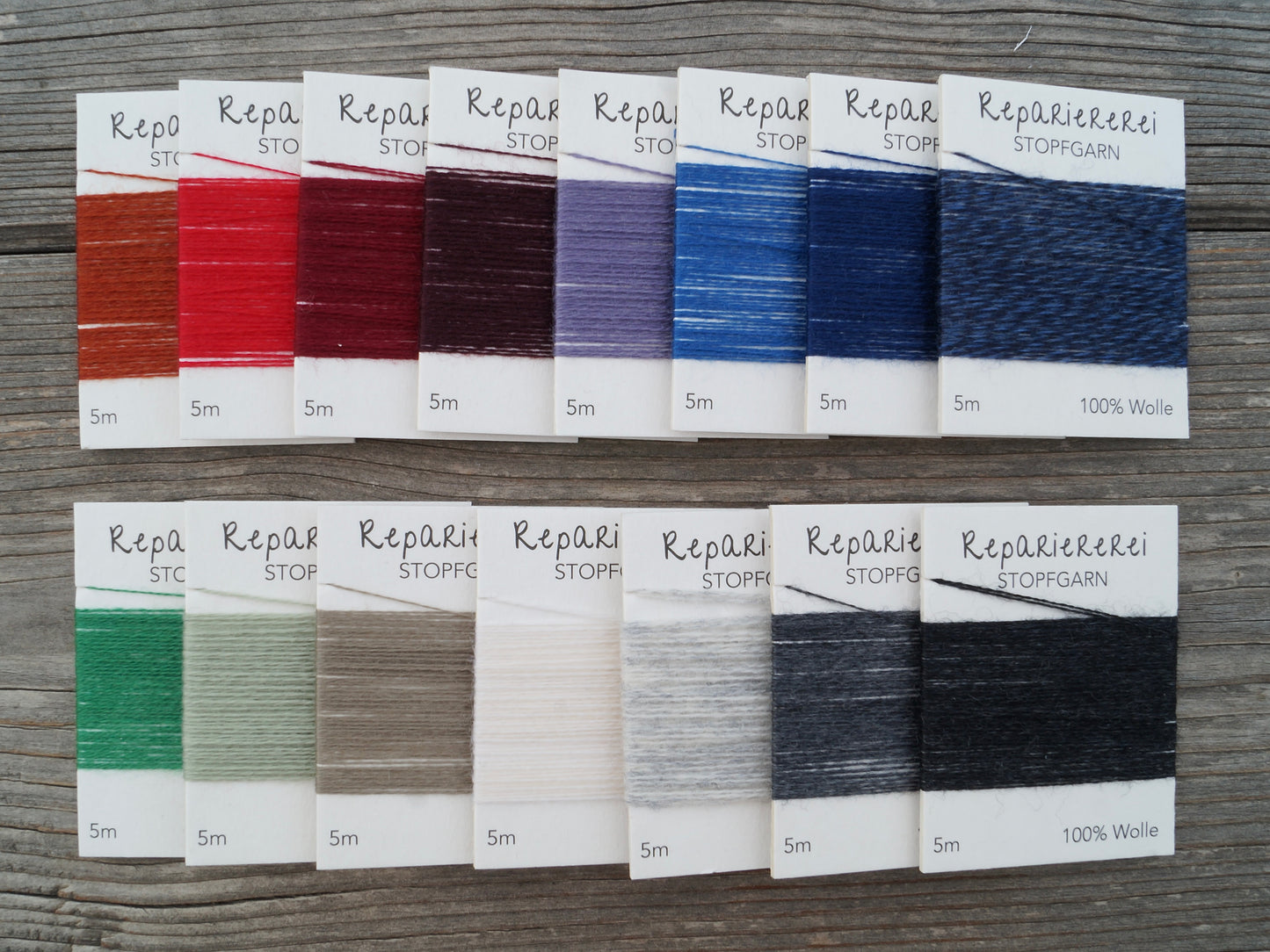 15 Farben Stopfgarn Wolle - Set 12