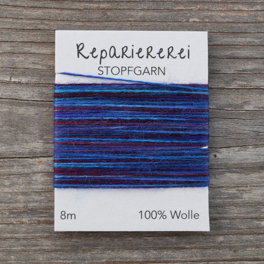 Stopfgarn Wolle multicolor #18 Blaues Blut