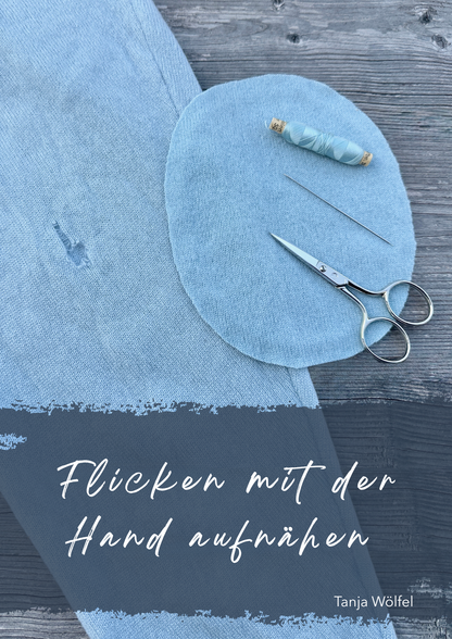 Flicken mit der Hand aufnähen