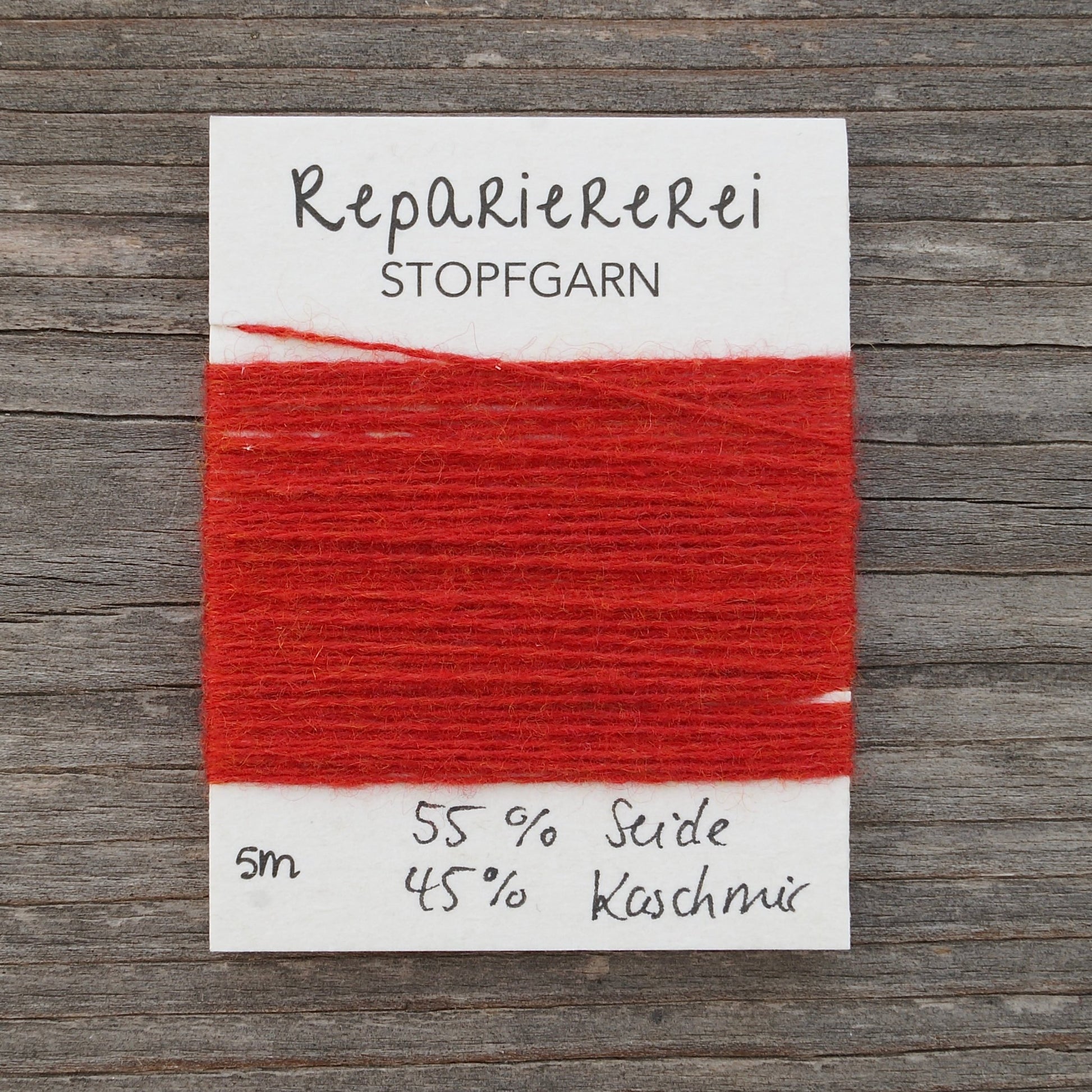 Stopfgarn Seide/Kaschmir 3011 Rot mit Gelb - Repariererei
