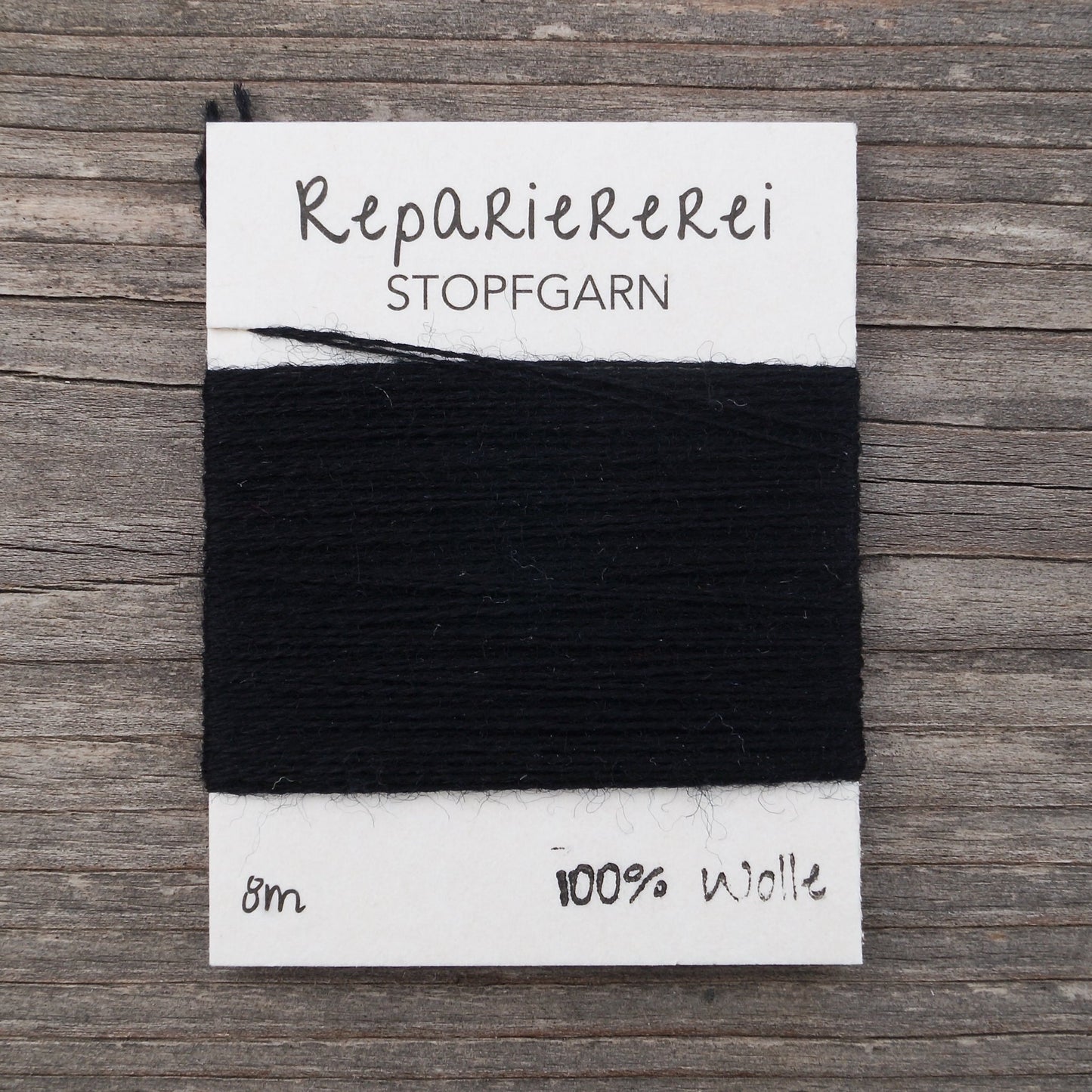 Stopfgarn Wolle 0001 Schwarz (fein) - Repariererei