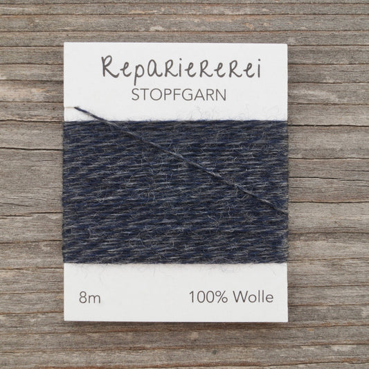 Stopfgarn Wolle 6043 Dunkelblau mit Grau - Repariererei